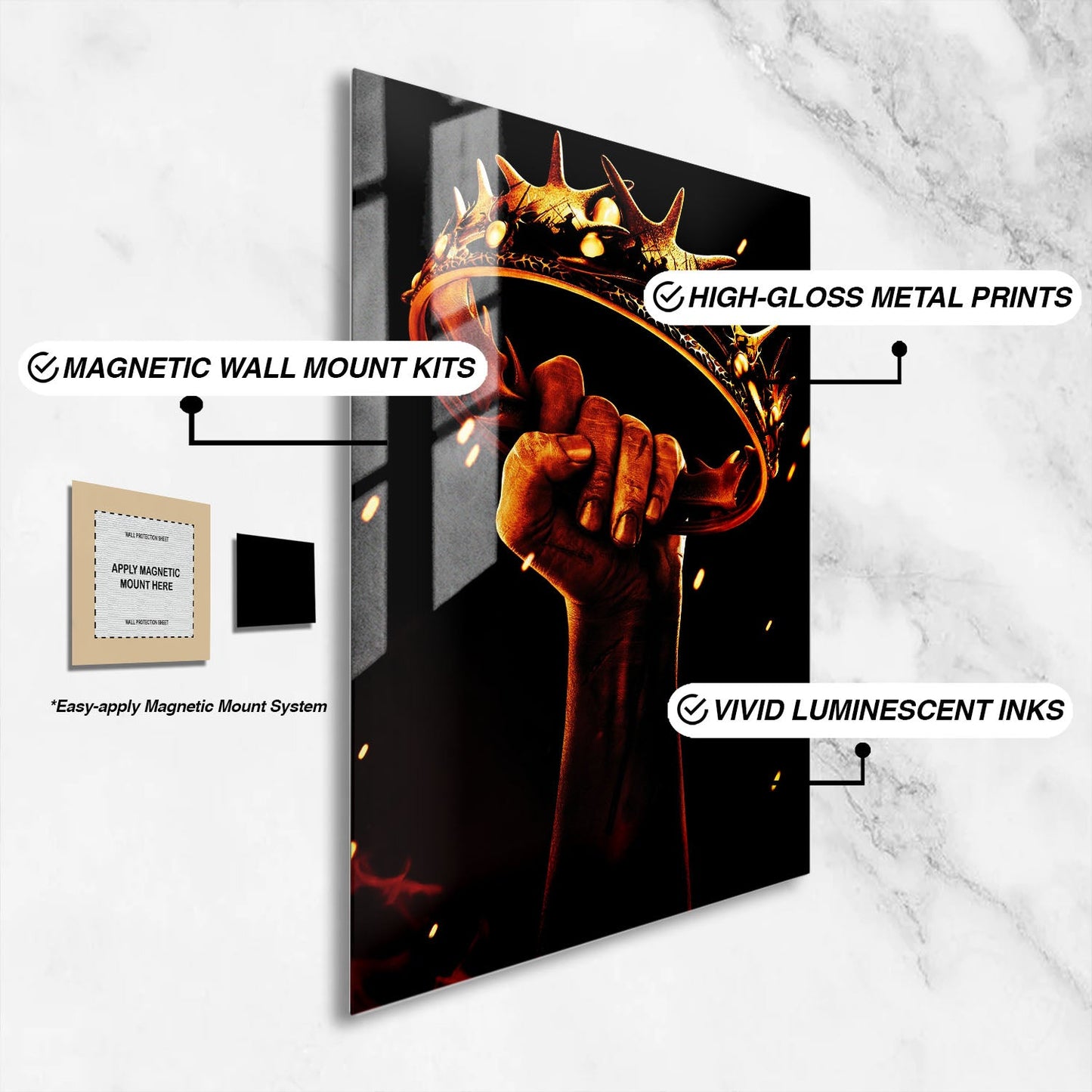 Flex Designs Metal Poster Game of Thrones Crown 16 x 24" Home Goods - TV Show 2011 TV Show Metal Poster