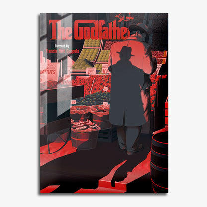 Flex Designs Metal Poster The Godfather Minimalist 11 x 17" Home Goods - Movie 1972 Movie Metal Poster