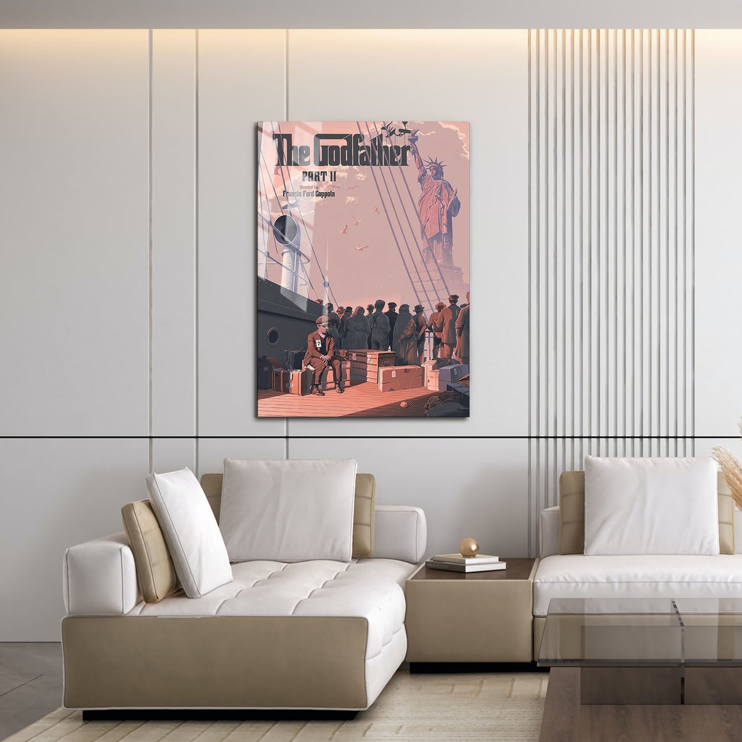 Flex Designs Metal Poster The Godfather Part II Minimalist 16 x 24" Home Goods - Movie 1974 Movie Metal Poster
