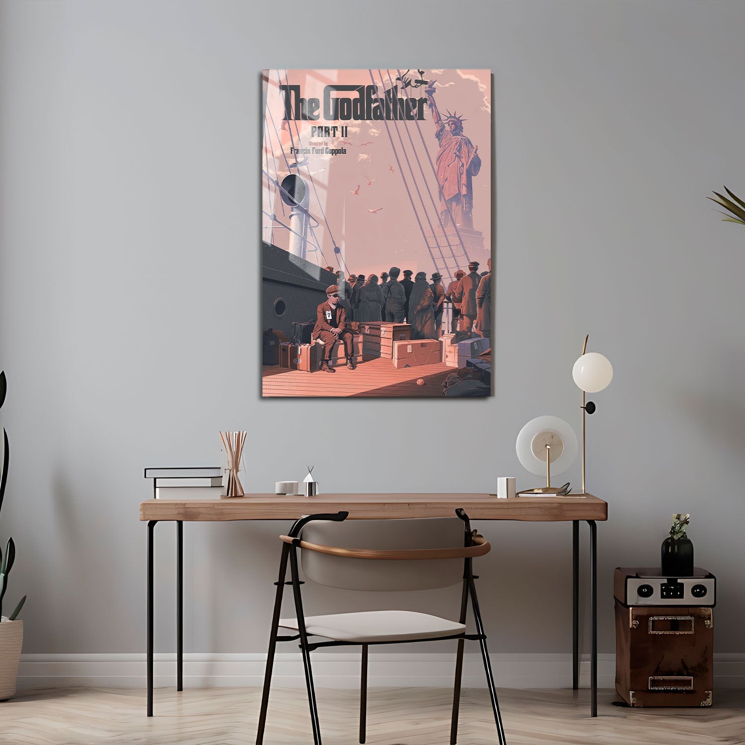 Flex Designs Metal Poster The Godfather Part II Minimalist 24 x 36" Home Goods - Movie 1974 Movie Metal Poster