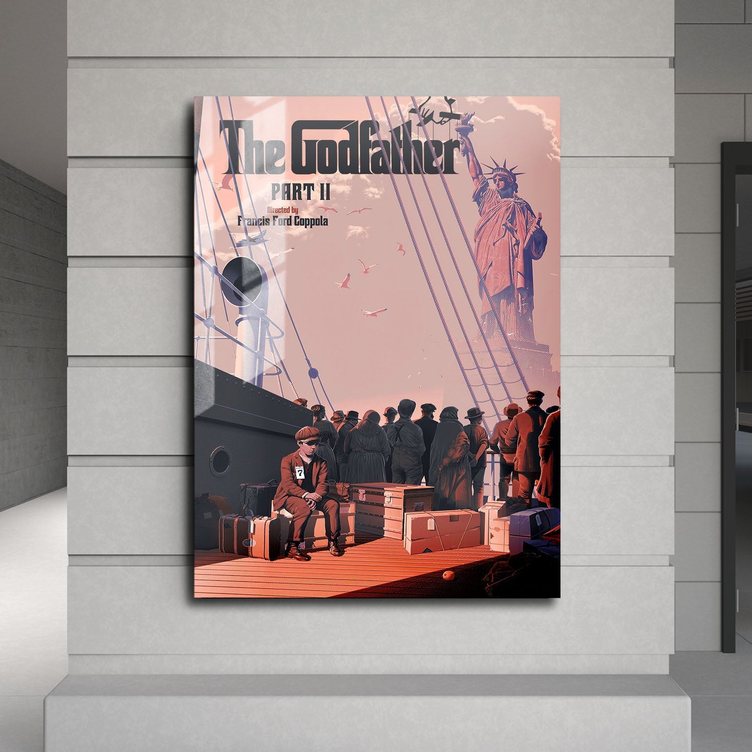 Flex Designs Metal Poster The Godfather Part II Minimalist 24 x 36" Home Goods - Movie 1974 Movie Metal Poster