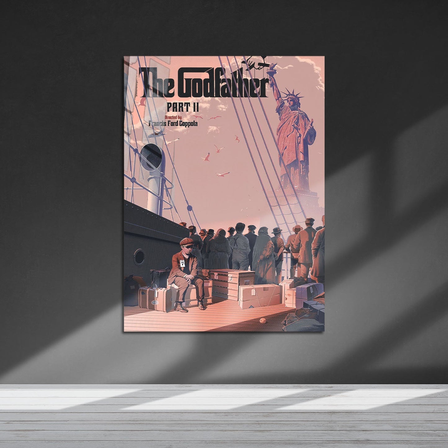 Flex Designs Metal Poster The Godfather Part II Minimalist 5 x 7" Home Goods - Movie 1974 Movie Metal Poster