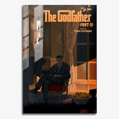 Flex Designs Metal Poster The Godfather Part III Minimalist 11 x 17" Home Goods - Movie 1990 Movie Metal Poster