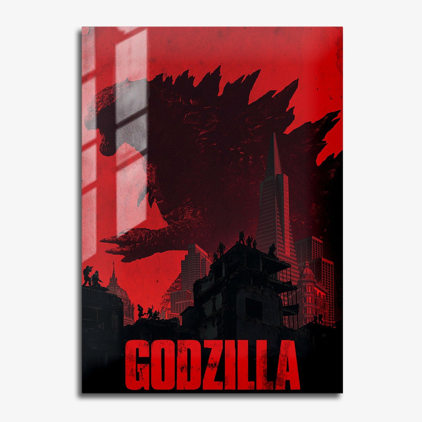 Flex Designs Metal Poster Godzilla Minimalist 11 x 17" Home Goods - Movie 2014 Movie Metal Poster