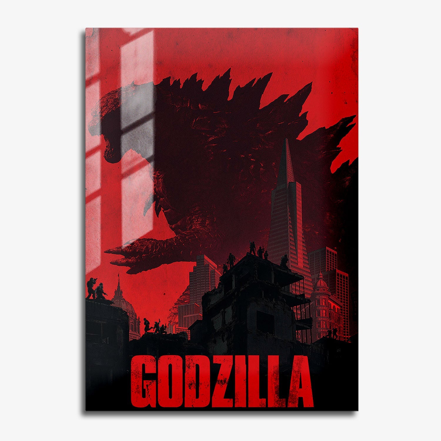 Flex Designs Metal Poster Godzilla Minimalist 11 x 17" Home Goods - Movie 2014 Movie Metal Poster