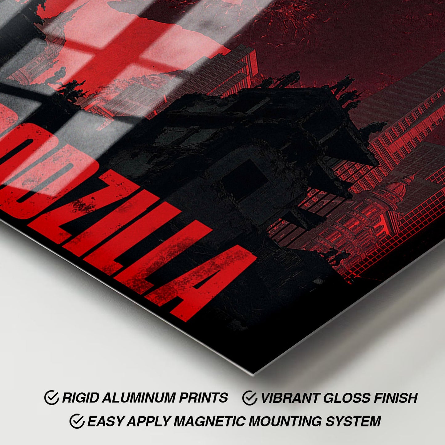 Flex Designs Metal Poster Godzilla Minimalist 11 x 17" Home Goods - Movie 2014 Movie Metal Poster
