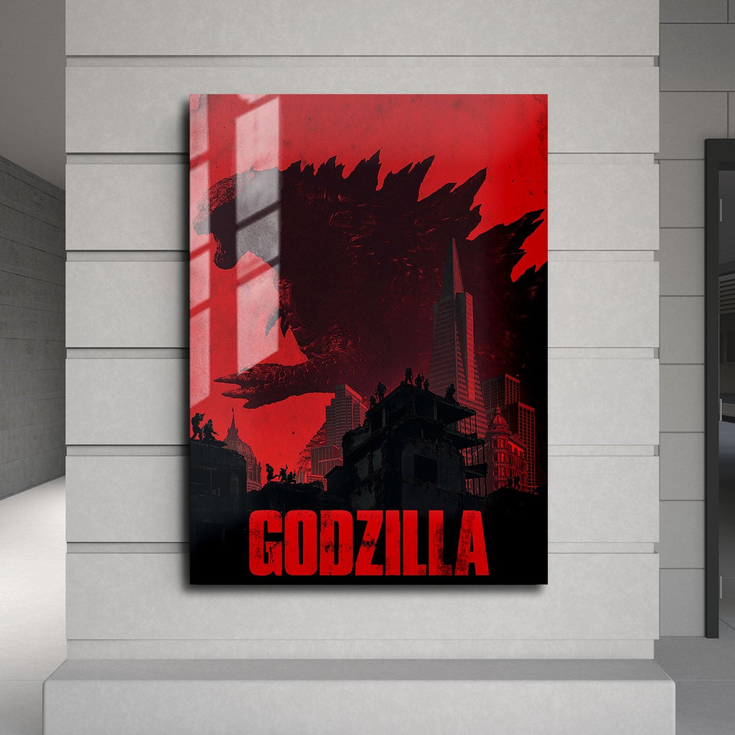 Flex Designs Metal Poster Godzilla Minimalist 24 x 36" Home Goods - Movie 2014 Movie Metal Poster