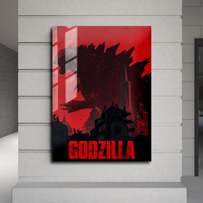 Flex Designs Metal Poster Godzilla Minimalist 24 x 36" Home Goods - Movie 2014 Movie Metal Poster
