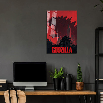 Flex Designs Metal Poster Godzilla Minimalist 5 x 7" Home Goods - Movie 2014 Movie Metal Poster