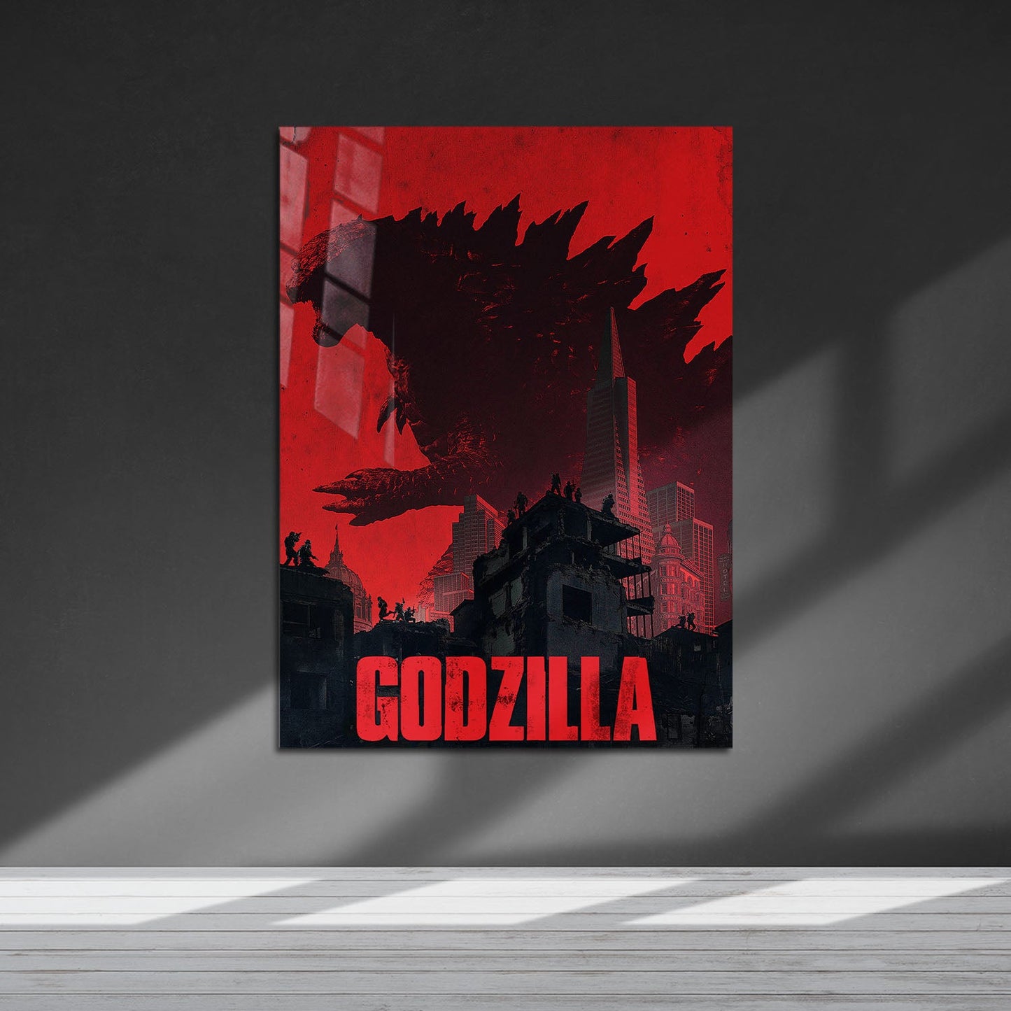 Flex Designs Metal Poster Godzilla Minimalist 5 x 7" Home Goods - Movie 2014 Movie Metal Poster