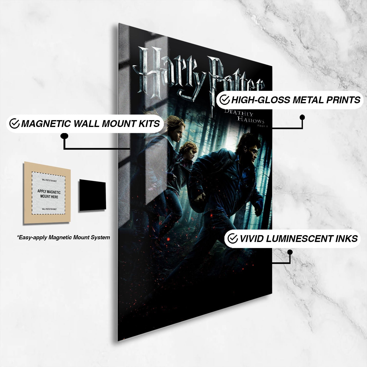 Flex Designs Metal Poster Harry Potter and the Deathly Hallows Part 1 Classic 16 x 24" Home Goods - Movie 2010 Movie Metal Poster