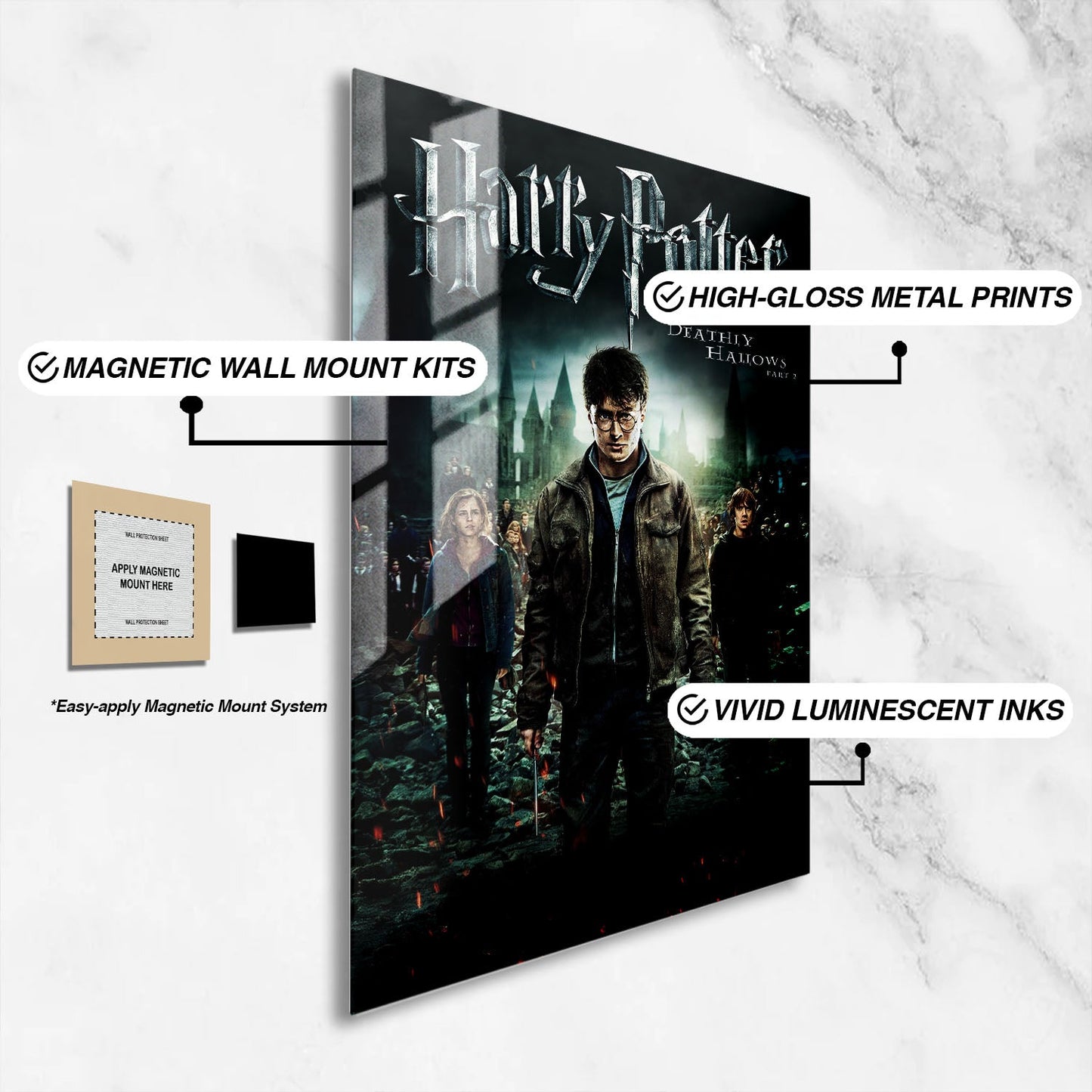 Flex Designs Metal Poster Harry Potter and the Deathly Hallows Part 2 Classic 16 x 24" Home Goods - Movie 2011 Movie Metal Poster
