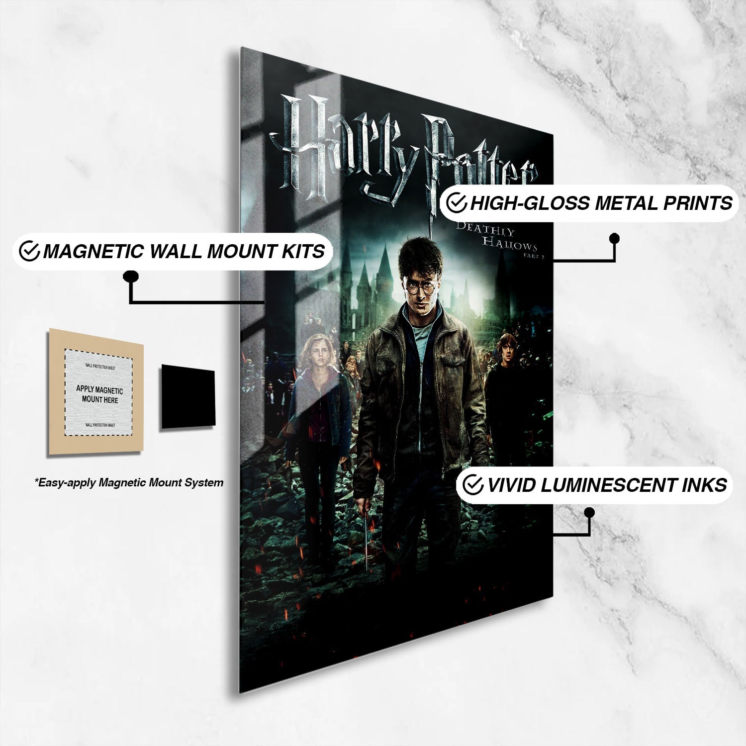 Flex Designs Metal Poster Harry Potter and the Deathly Hallows Part 2 Classic 16 x 24" Home Goods - Movie 2011 Movie Metal Poster