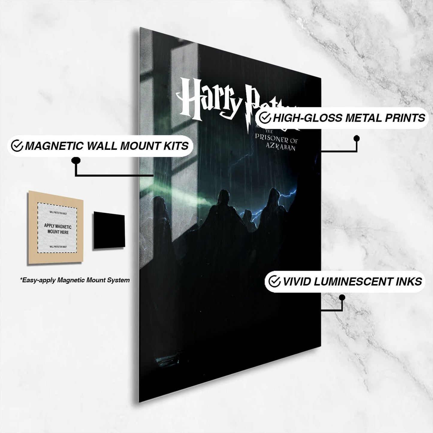Flex Designs Metal Poster Harry Potter and the Prisoner of Azkaban Minimalist 16 x 24" Home Goods - Movie 2004 Movie Metal Poster
