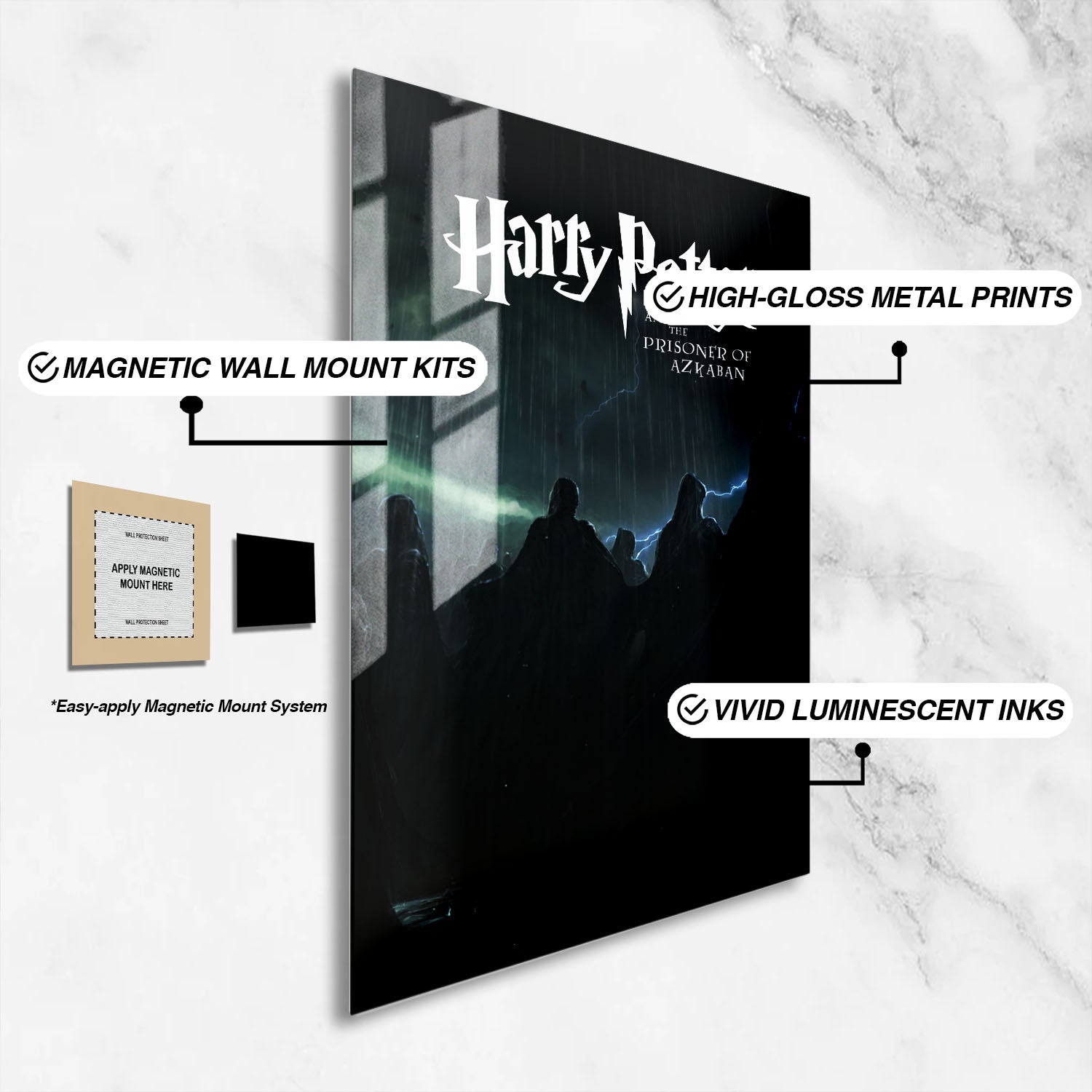 Flex Designs Metal Poster Harry Potter and the Prisoner of Azkaban Minimalist 16 x 24" Home Goods - Movie 2004 Movie Metal Poster