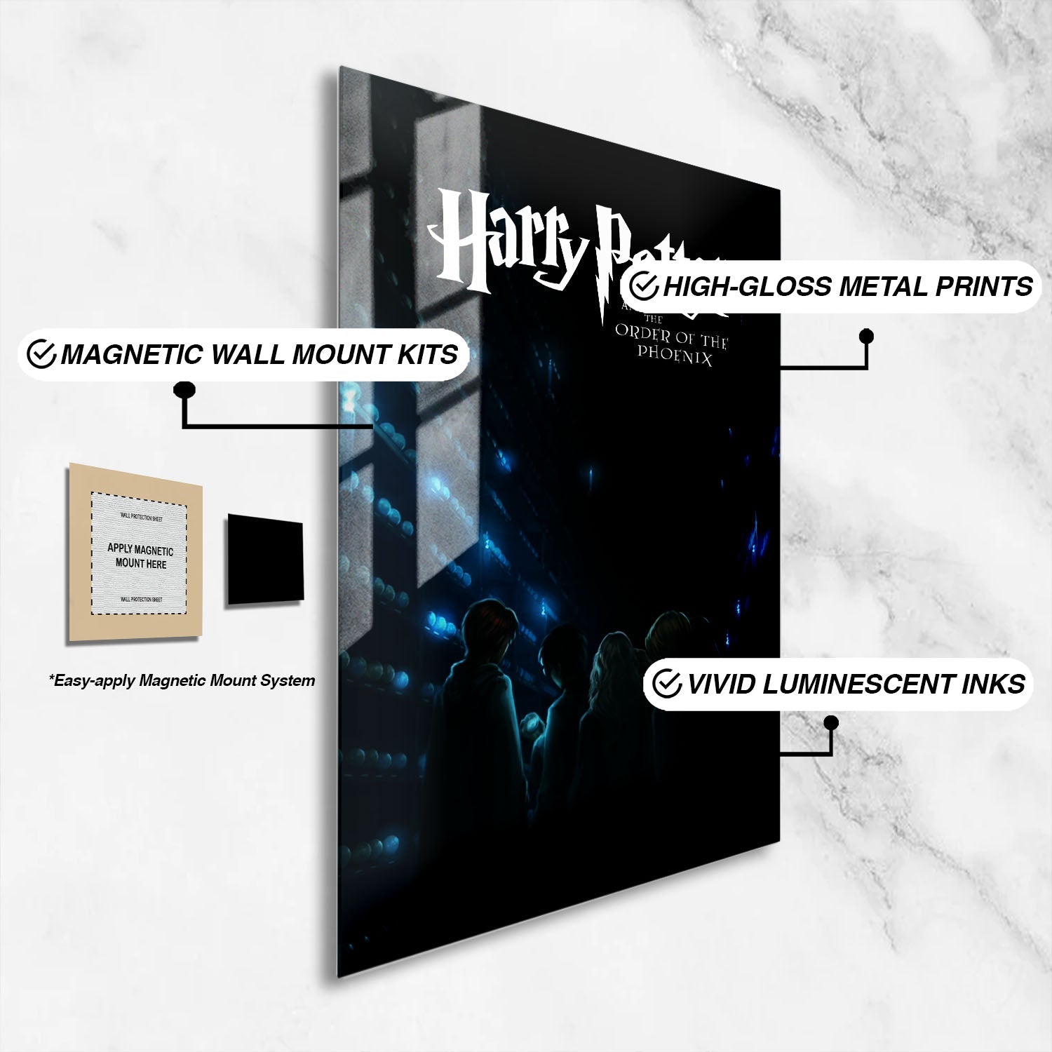 Flex Designs Metal Poster Harry Potter and the Order of the Phoenix Minimalist 16 x 24" Home Goods - Movie 2007 Movie Metal Poster