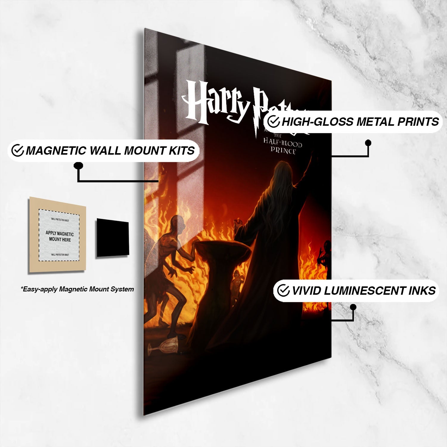 Flex Designs Metal Poster Harry Potter and the Half-Blood Prince Minimalist 16 x 24" Home Goods - Movie 2009 Movie Metal Poster