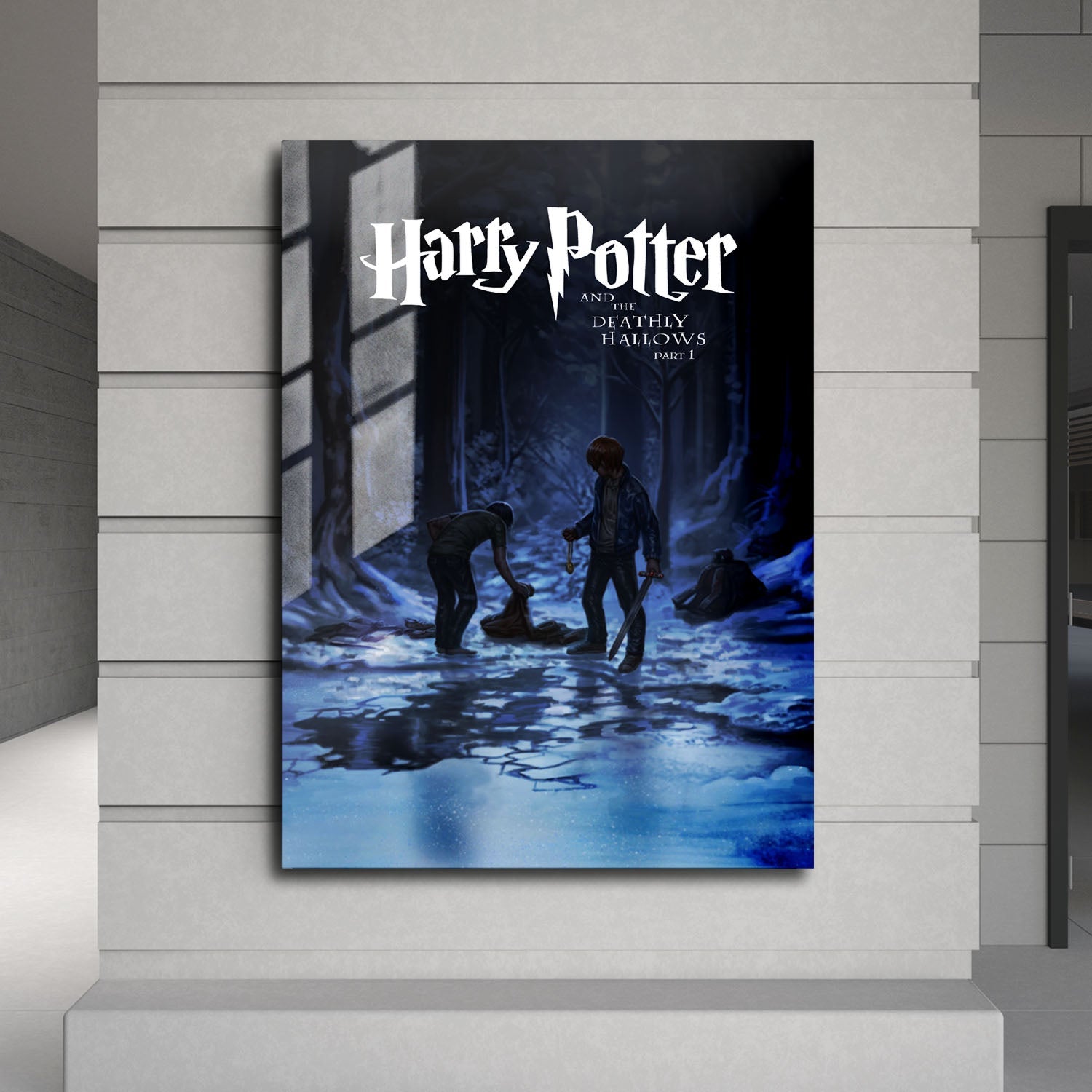 Flex Designs Metal Poster Harry Potter and the Deathly Hallows Part 1 Minimalist 24 x 36" Home Goods - Movie 2010 Movie Metal Poster