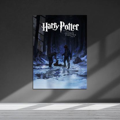 Flex Designs Metal Poster Harry Potter and the Deathly Hallows Part 1 Minimalist 5 x 7" Home Goods - Movie 2010 Movie Metal Poster