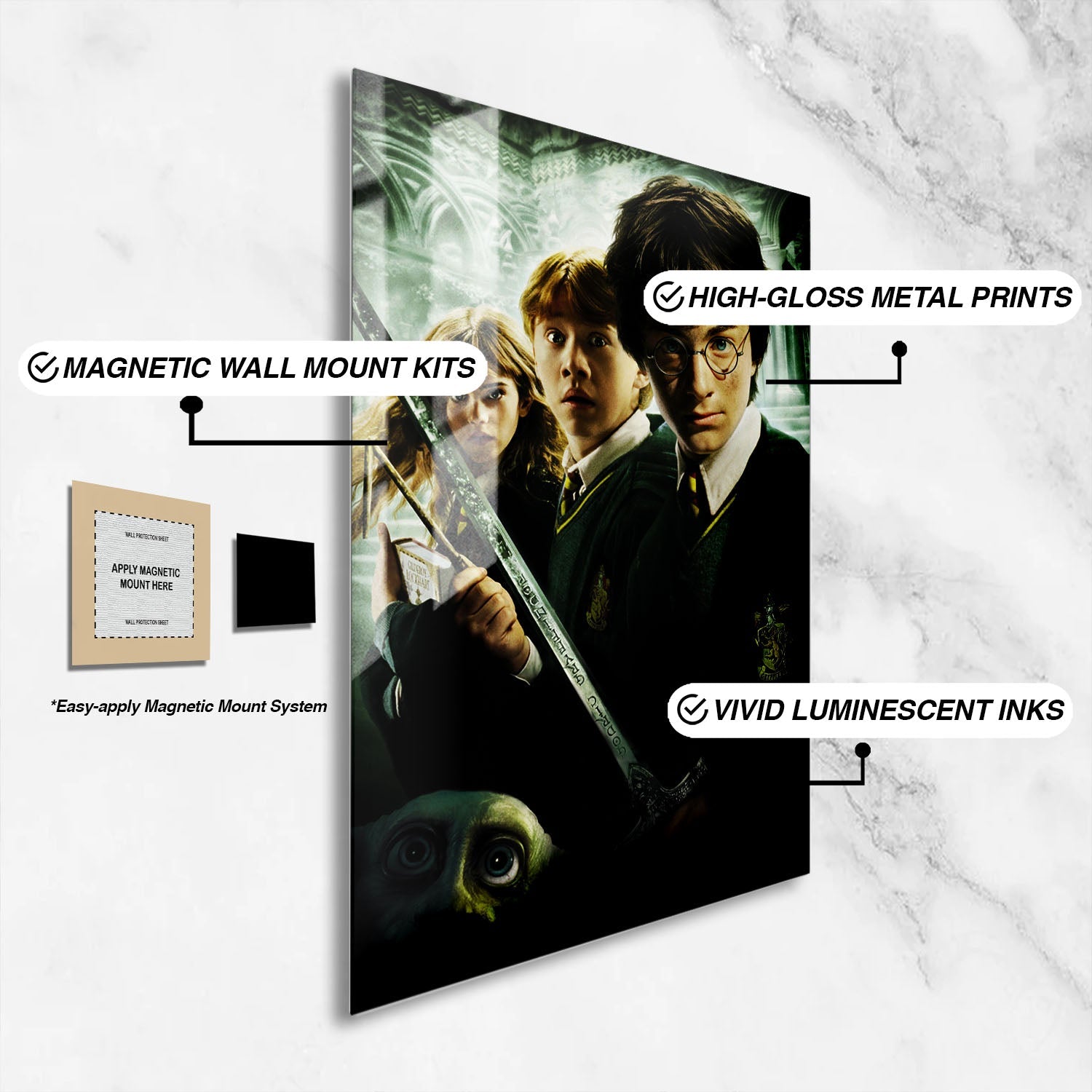 Flex Designs Metal Poster Harry Potter and the Chamber of Secrets Textless 16 x 24" Home Goods - Movie 2002 Movie Metal Poster