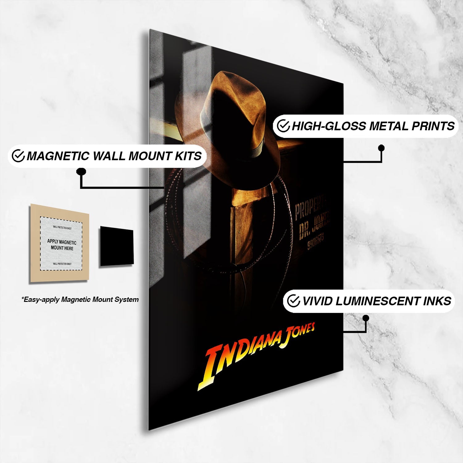 Flex Designs Metal Poster Indiana Jones Franchise 16 x 24" Home Goods - Movie  Movie Metal Poster
