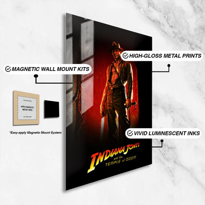 Flex Designs Metal Poster Indiana Jones and the Temple of Doom 16 x 24" Home Goods - Movie 1984 Movie Metal Poster