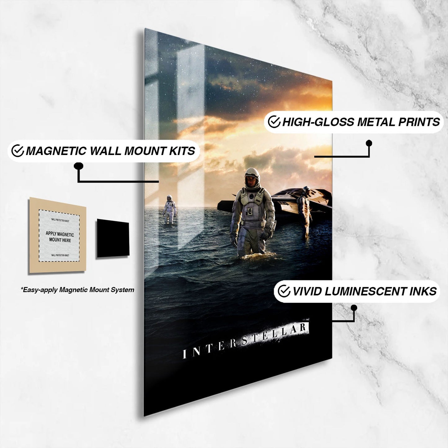 Flex Designs Metal Poster Interstellar Cinematic 16 x 24" Home Goods - Movie 2014 Movie Metal Poster