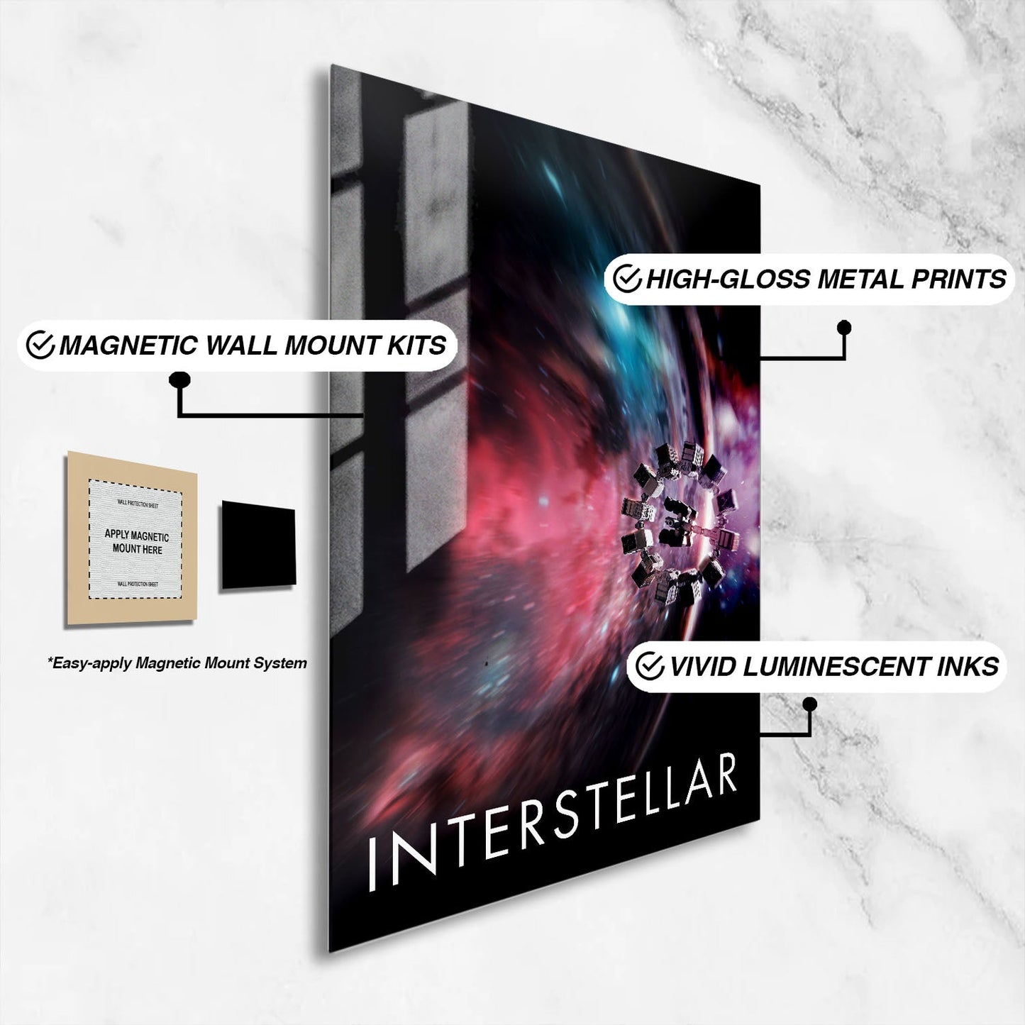 Flex Designs Metal Poster Interstellar Theatrical 16 x 24" Home Goods - Movie 2014 Movie Metal Poster