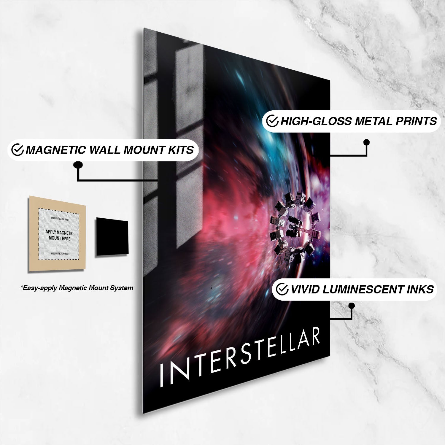 Flex Designs Metal Poster Interstellar Theatrical 16 x 24" Home Goods - Movie 2014 Movie Metal Poster