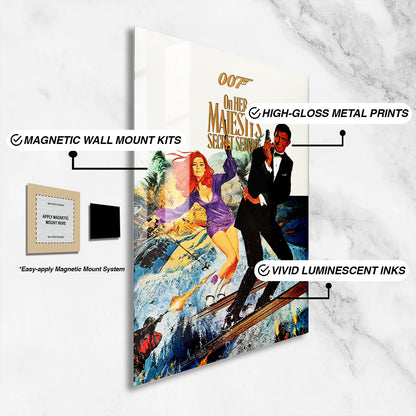 Flex Designs Metal Poster On Her Majestys Secret Service 16 x 24" Home Goods - Movie 1969 Movie Metal Poster