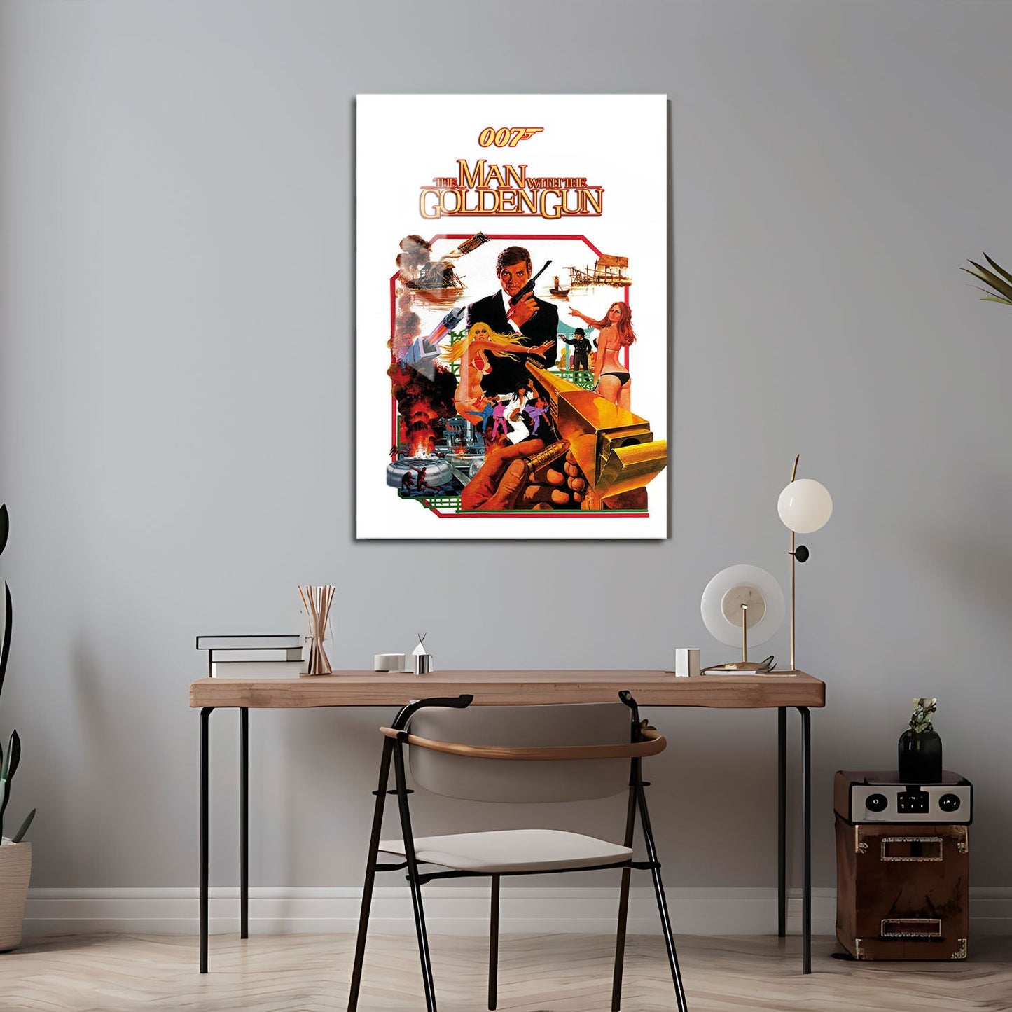 Flex Designs Metal Poster The Man with the Golden Gun 24 x 36" Home Goods - Movie 1974 Movie Metal Poster