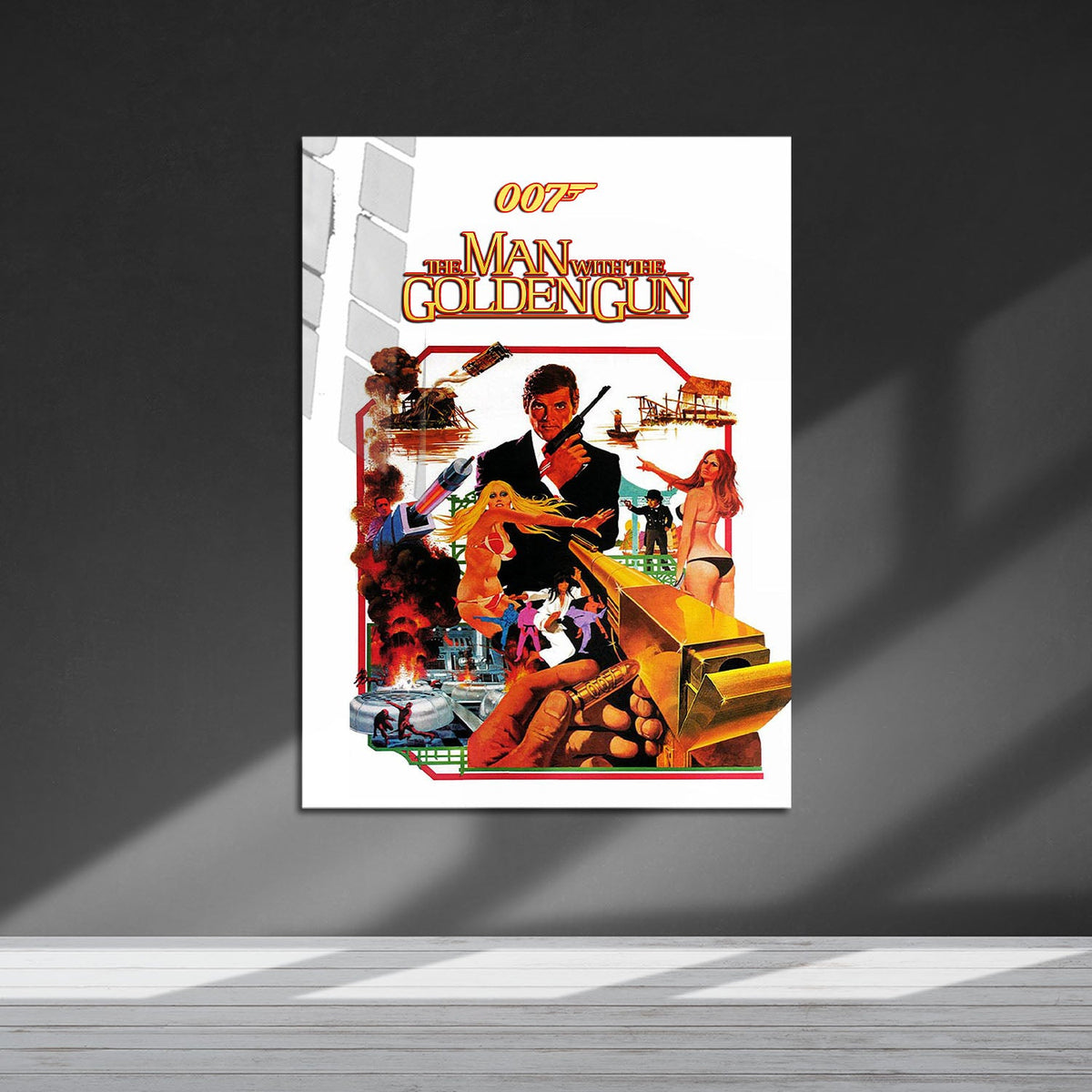 Flex Designs Metal Poster The Man with the Golden Gun 5 x 7" Home Goods - Movie 1974 Movie Metal Poster
