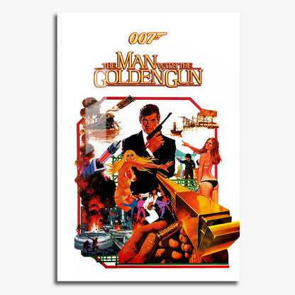 Flex Designs Metal Poster The Man with the Golden Gun 11 x 17" Home Goods - Movie 1974 Movie Metal Poster