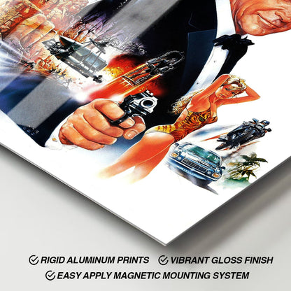 Flex Designs Metal Poster Never Say Never Again 11 x 17" Home Goods - Movie 1983 Movie Metal Poster
