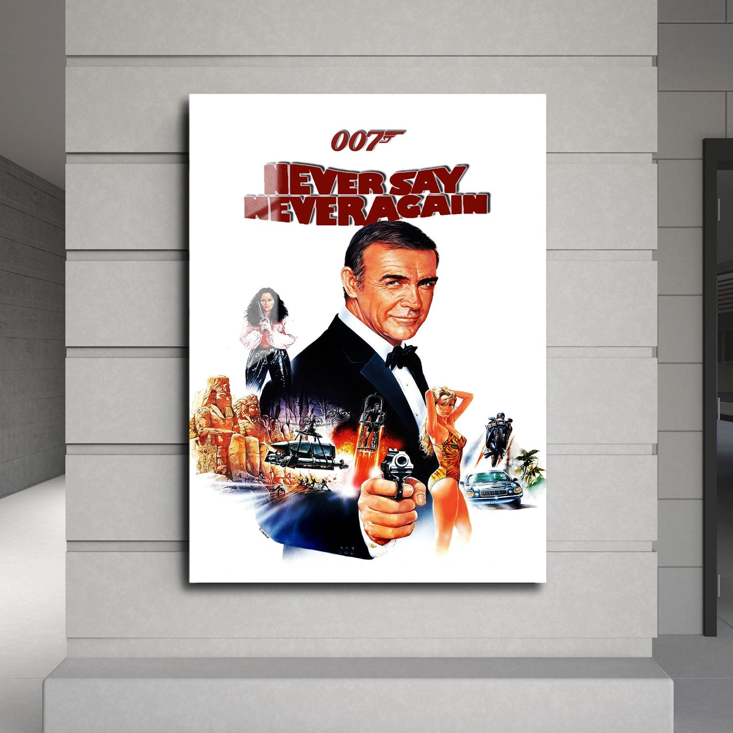Flex Designs Metal Poster Never Say Never Again 24 x 36" Home Goods - Movie 1983 Movie Metal Poster