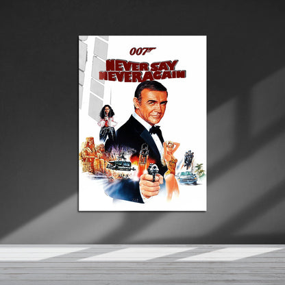 Flex Designs Metal Poster Never Say Never Again 5 x 7" Home Goods - Movie 1983 Movie Metal Poster