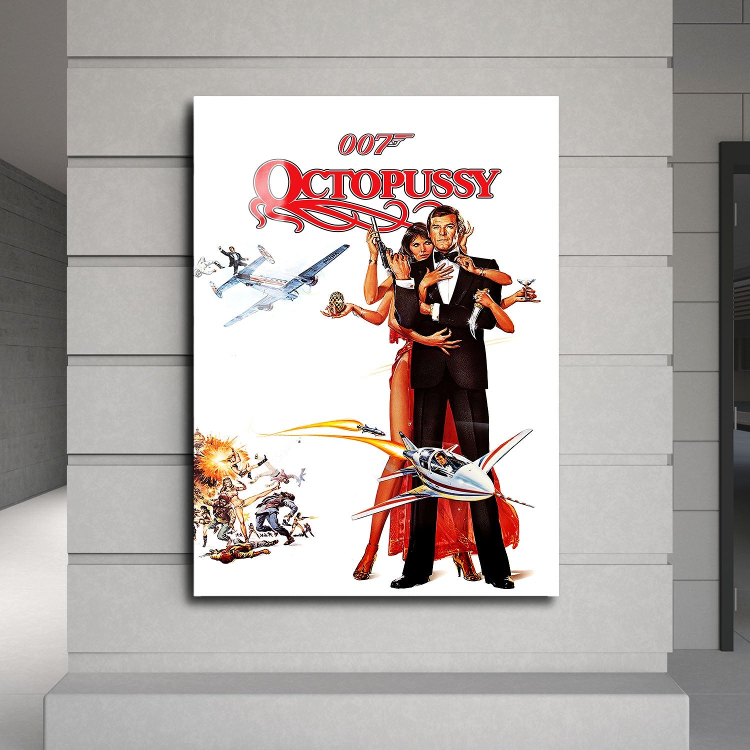 Flex Designs Metal Poster Octopussy 24 x 36" Home Goods - Movie 1983 Movie Metal Poster