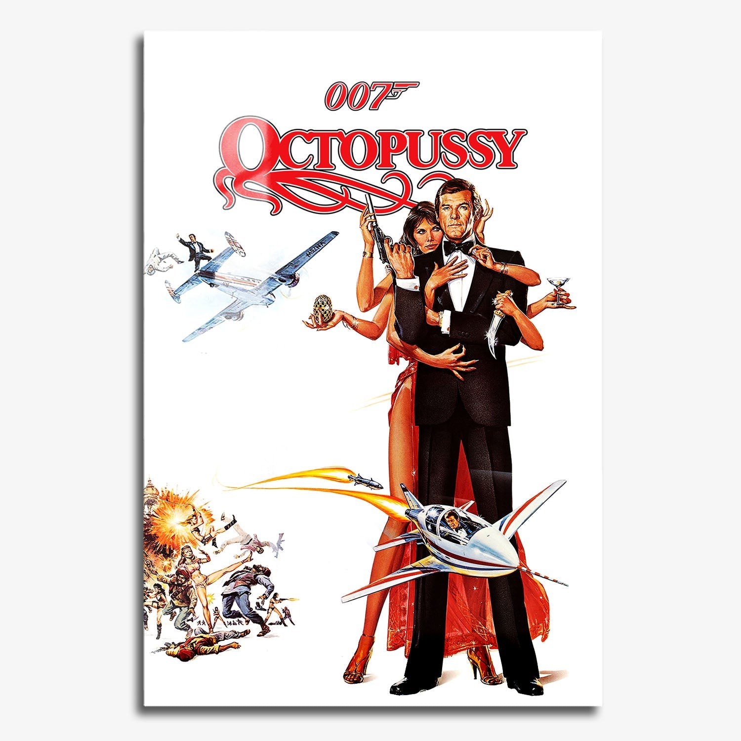 Flex Designs Metal Poster Octopussy 11 x 17" Home Goods - Movie 1983 Movie Metal Poster