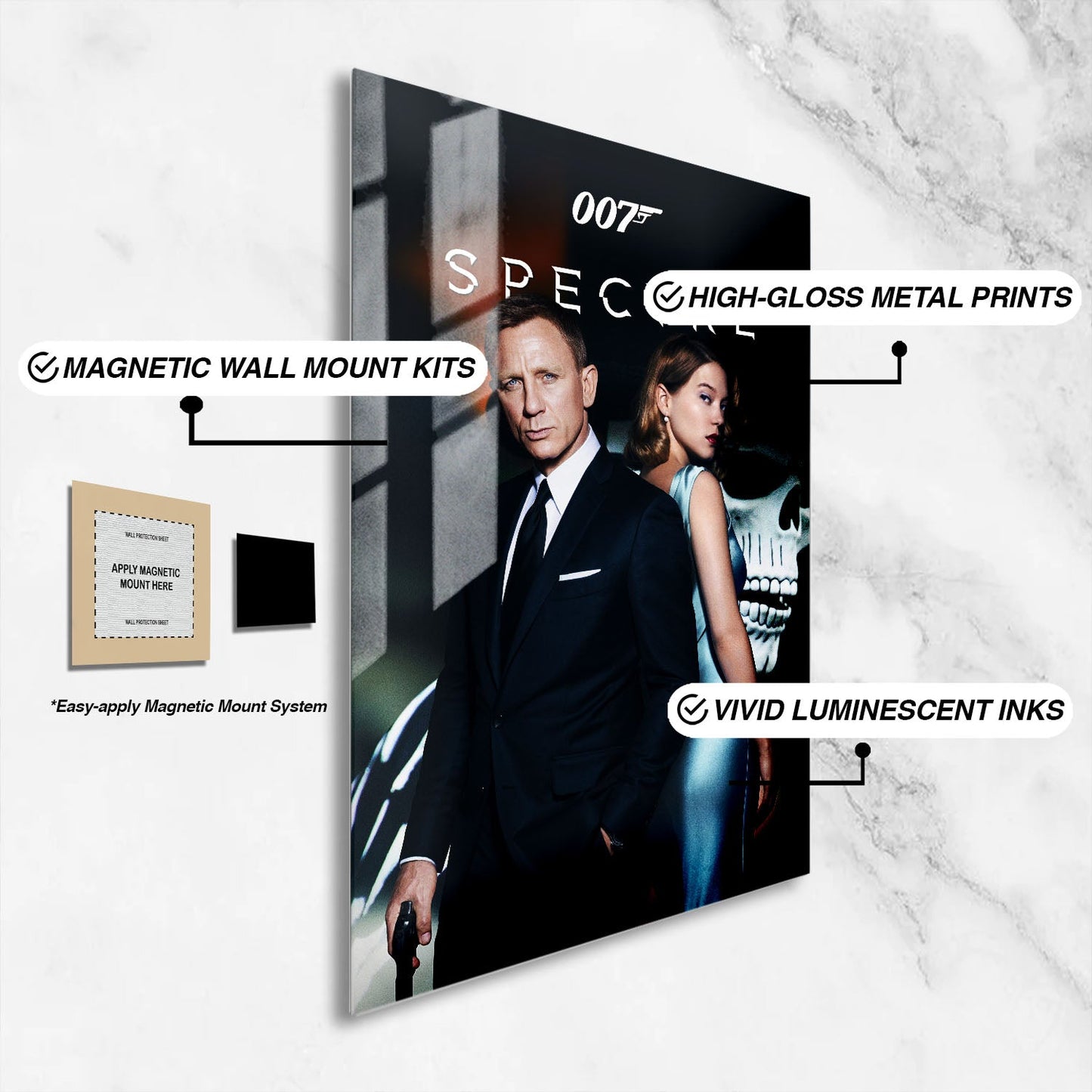 Flex Designs Metal Poster Spectre 16 x 24" Home Goods - Movie 2015 Movie Metal Poster