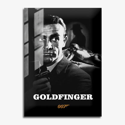 Flex Designs Metal Poster Goldfinger B&W 11 x 17" Home Goods - Movie 1964 Movie Metal Poster