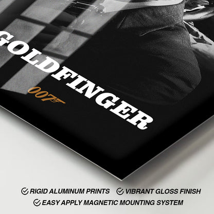 Flex Designs Metal Poster Goldfinger B&W 11 x 17" Home Goods - Movie 1964 Movie Metal Poster