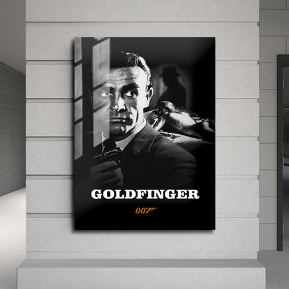 Flex Designs Metal Poster Goldfinger B&W 24 x 36" Home Goods - Movie 1964 Movie Metal Poster