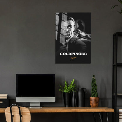 Flex Designs Metal Poster Goldfinger B&W 5 x 7" Home Goods - Movie 1964 Movie Metal Poster
