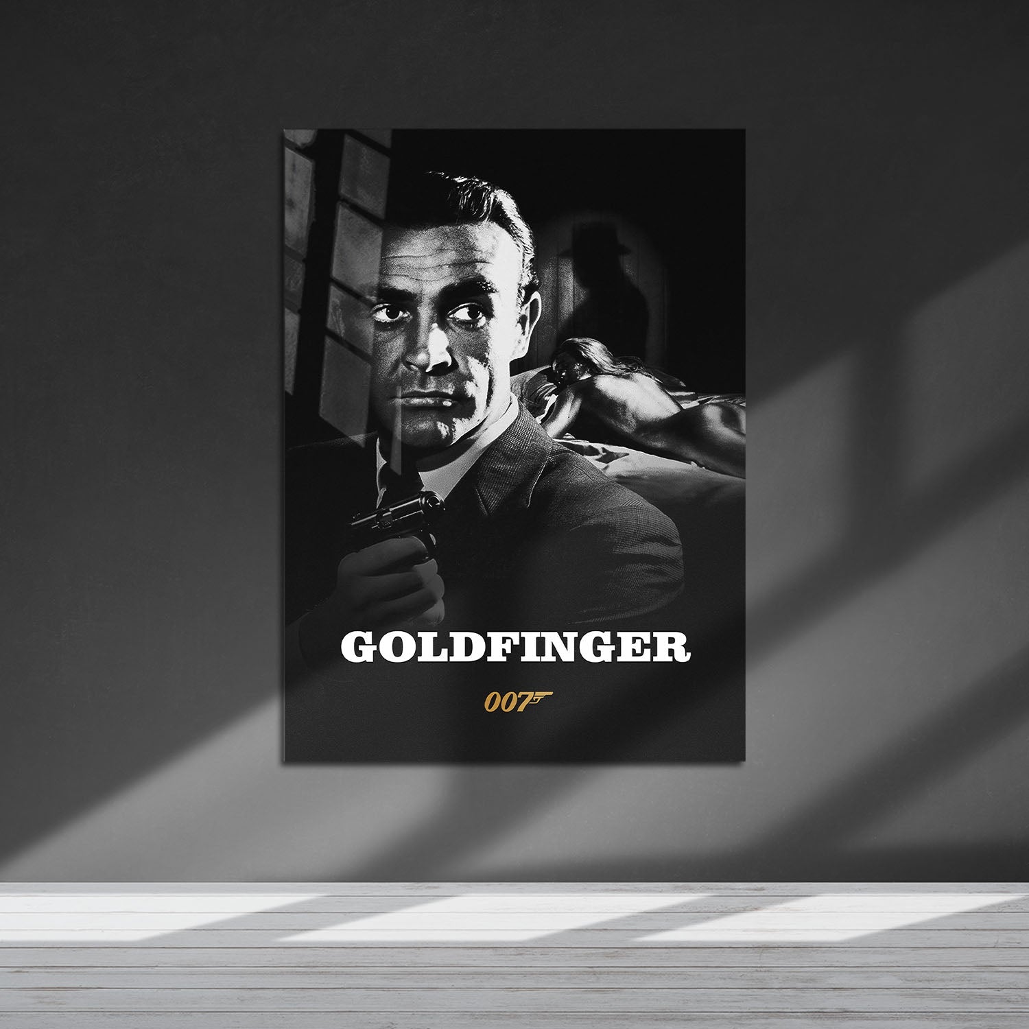 Flex Designs Metal Poster Goldfinger B&W 5 x 7" Home Goods - Movie 1964 Movie Metal Poster