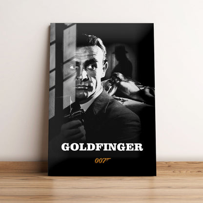 Goldfinger B&W Movie Metal Poster