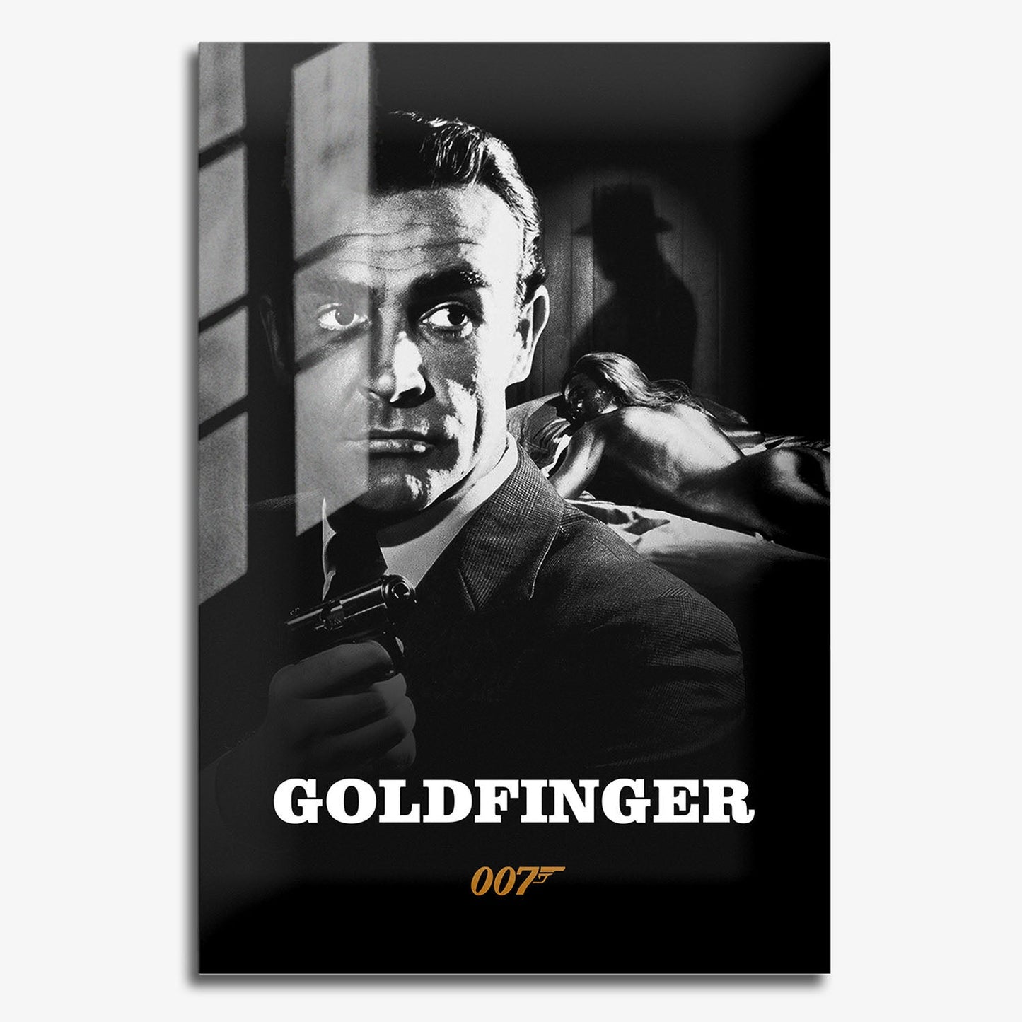 Flex Designs Metal Poster Goldfinger B&W 11 x 17" Home Goods - Movie 1964 Movie Metal Poster