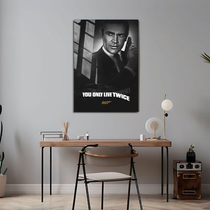 Flex Designs Metal Poster You Only Live Twice B&W 24 x 36" Home Goods - Movie 1967 Movie Metal Poster