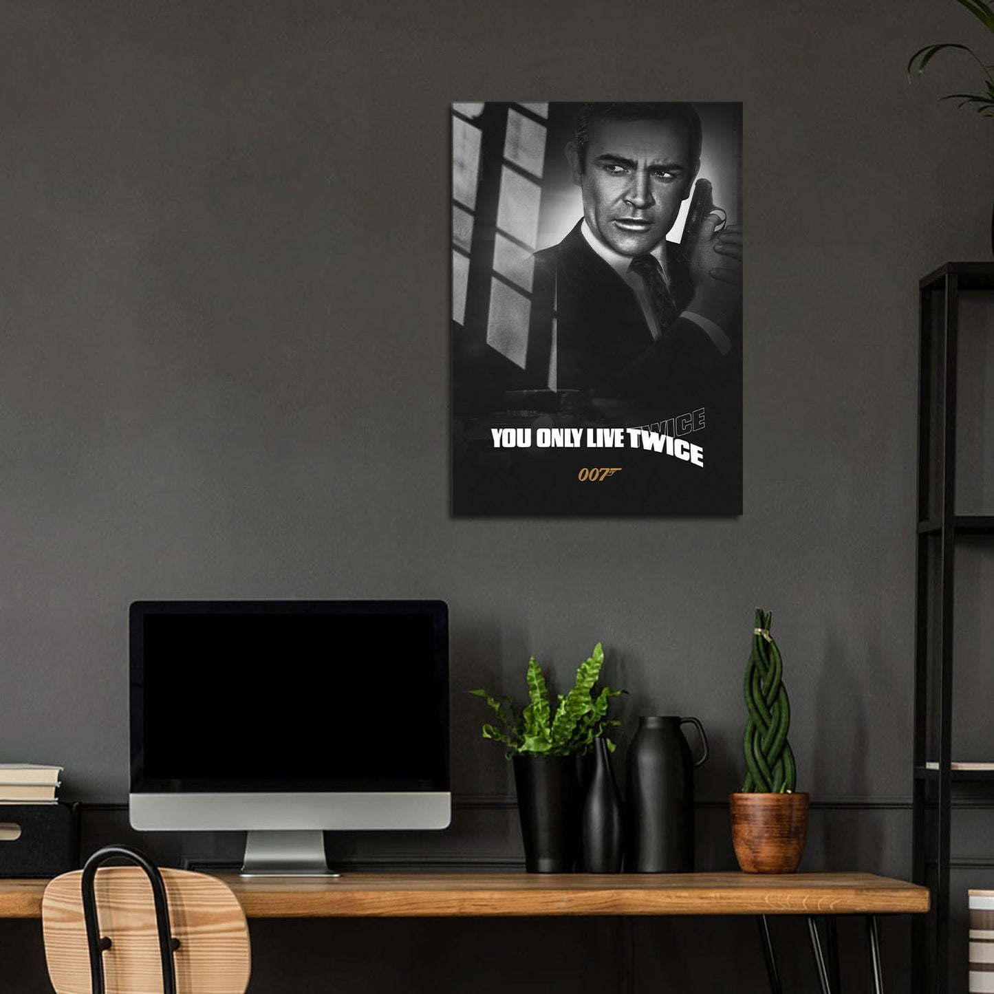 Flex Designs Metal Poster You Only Live Twice B&W 5 x 7" Home Goods - Movie 1967 Movie Metal Poster