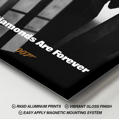 Flex Designs Metal Poster Diamonds Are Forever B&W 11 x 17" Home Goods - Movie 1971 Movie Metal Poster