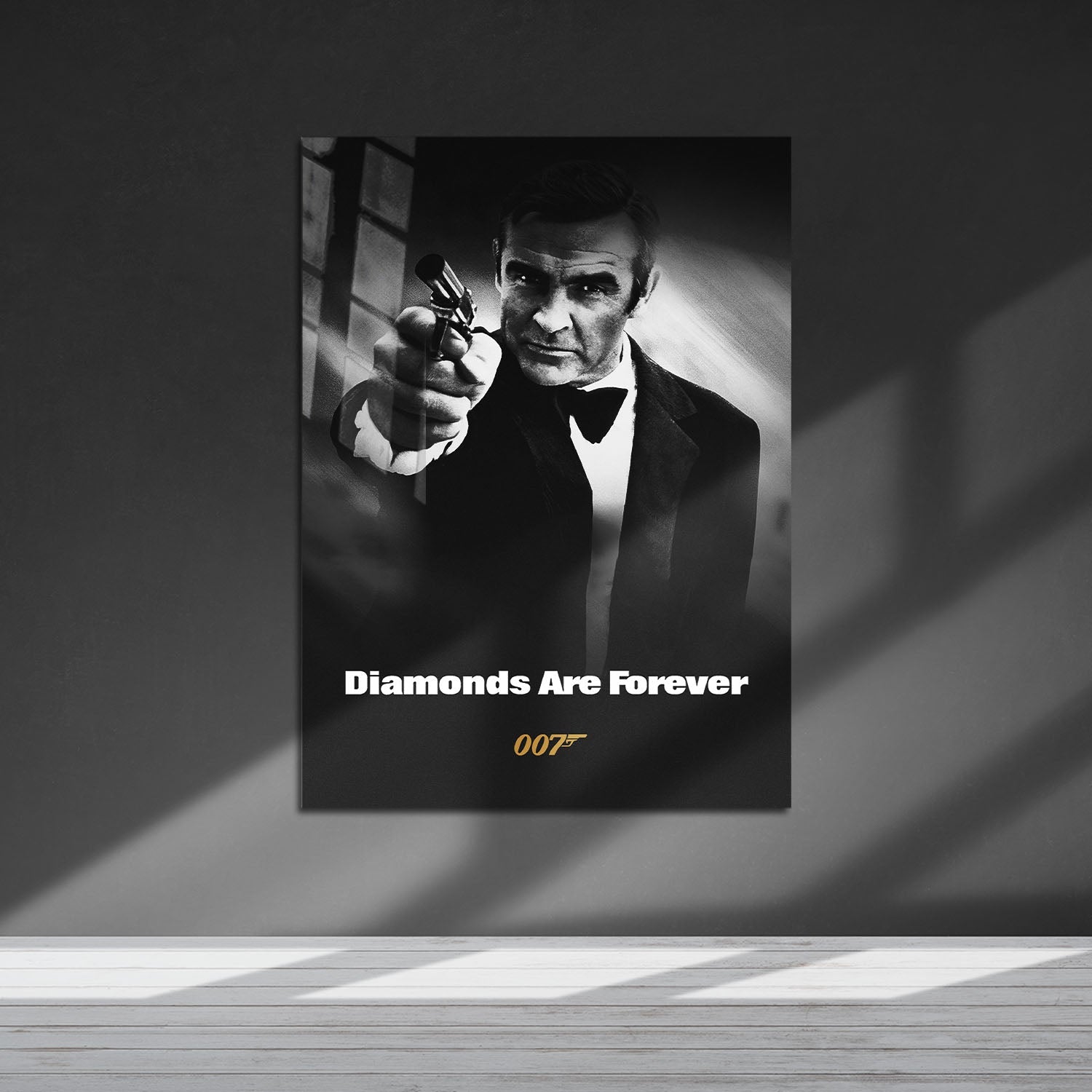 Flex Designs Metal Poster Diamonds Are Forever B&W 5 x 7" Home Goods - Movie 1971 Movie Metal Poster